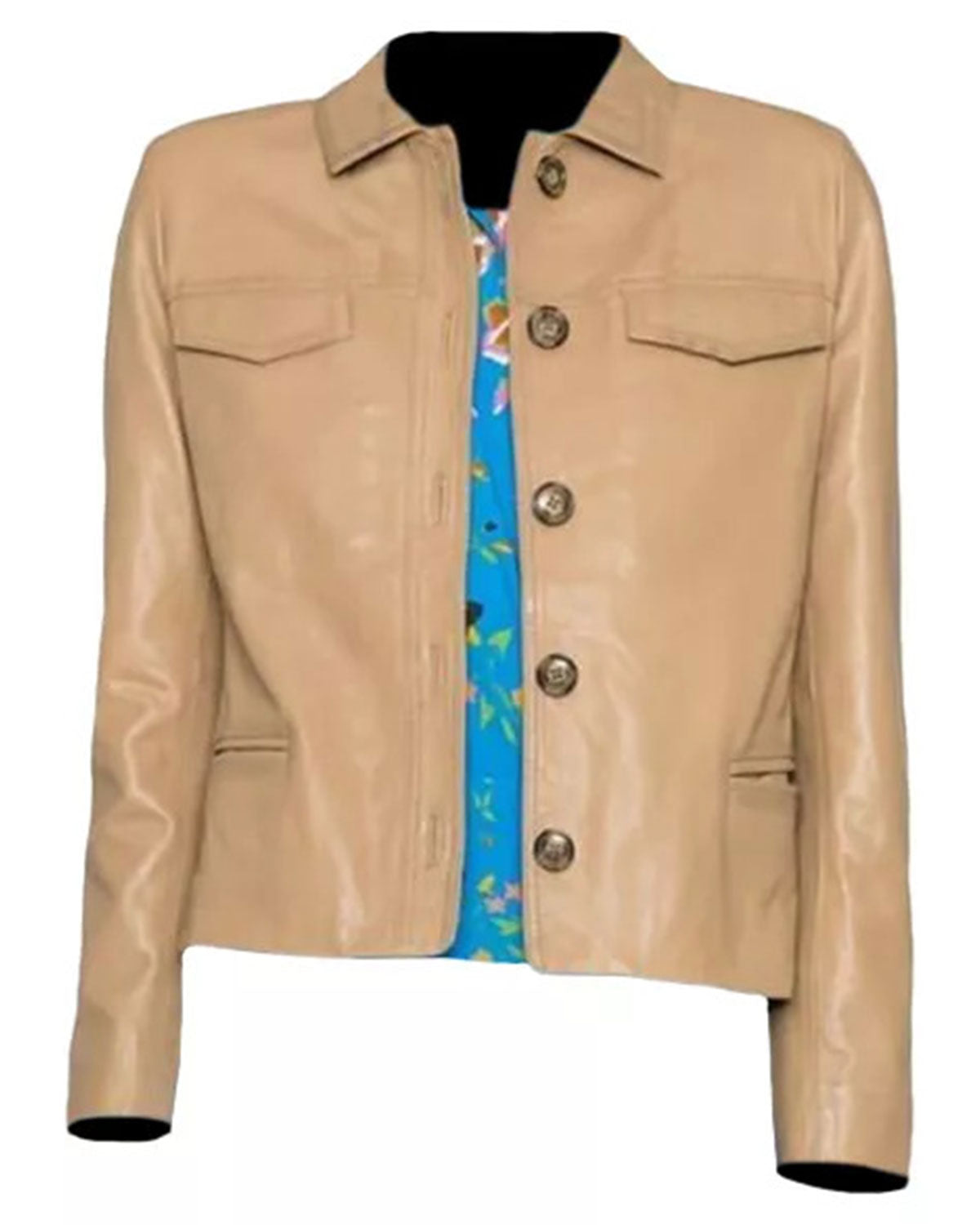 Womens Brown Leather Shirt Jacket | Elite Jacket