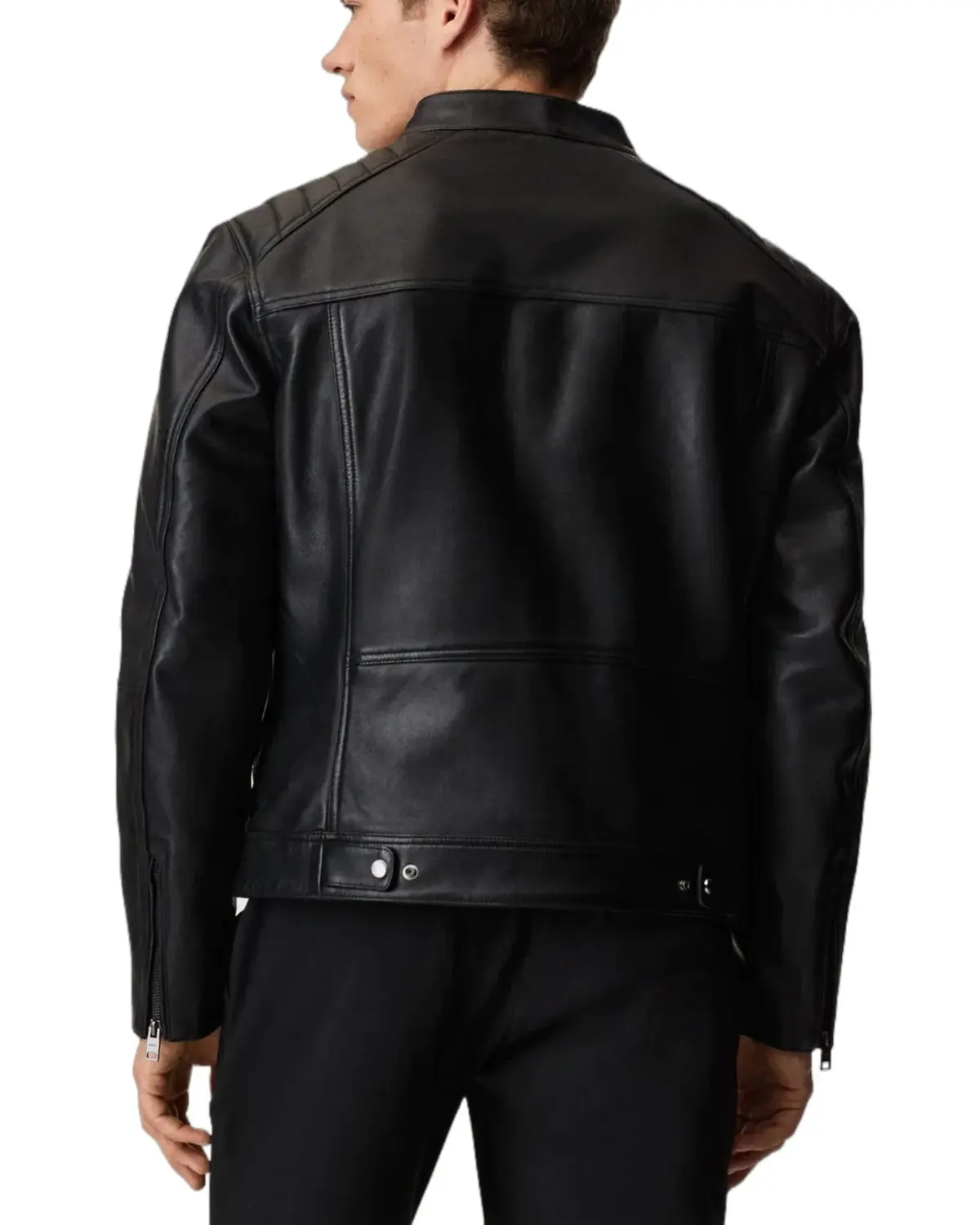 Mens Onyx Black Biker Leather Jacket | Elite Jacket