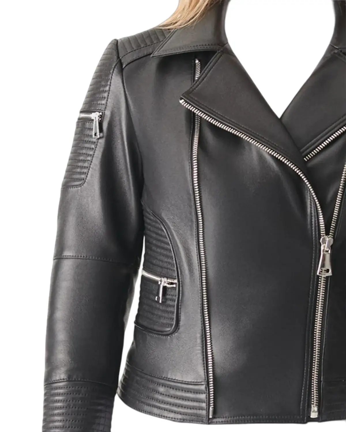 Womens Quilted Black Biker Leather Jacket | Elite Jacket