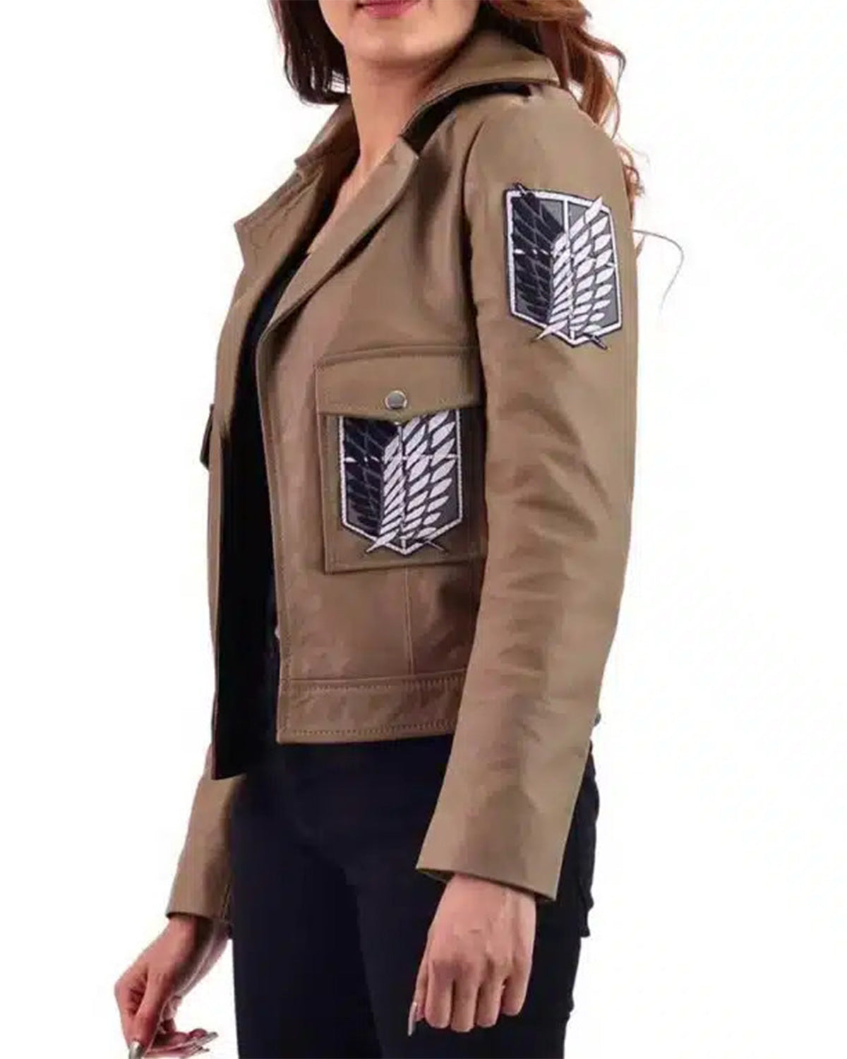  Womens Leather Jacket Of Attack On Titan Survey Corps 