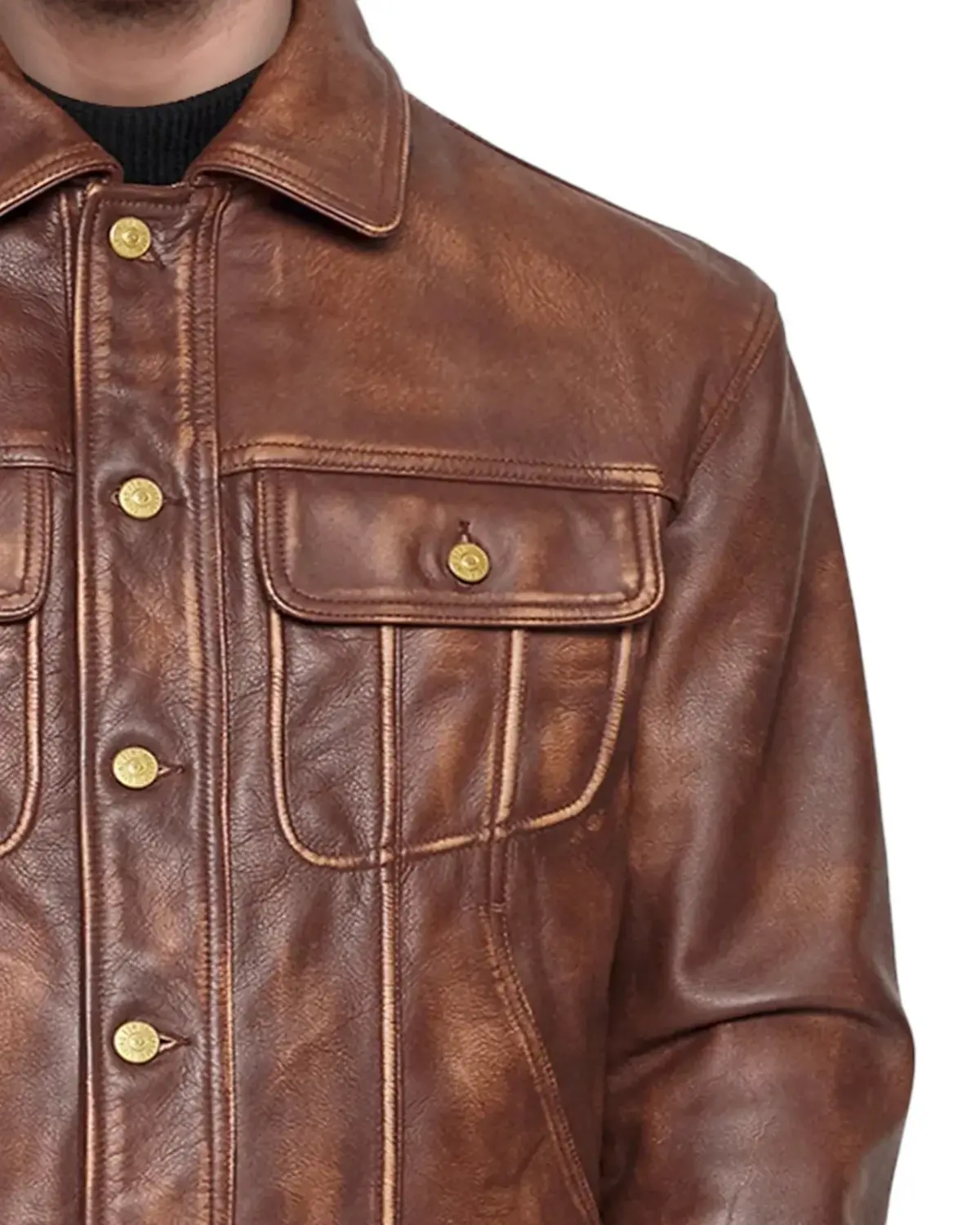 Mens Vintage Style Distressed Leather Jacket | Elite