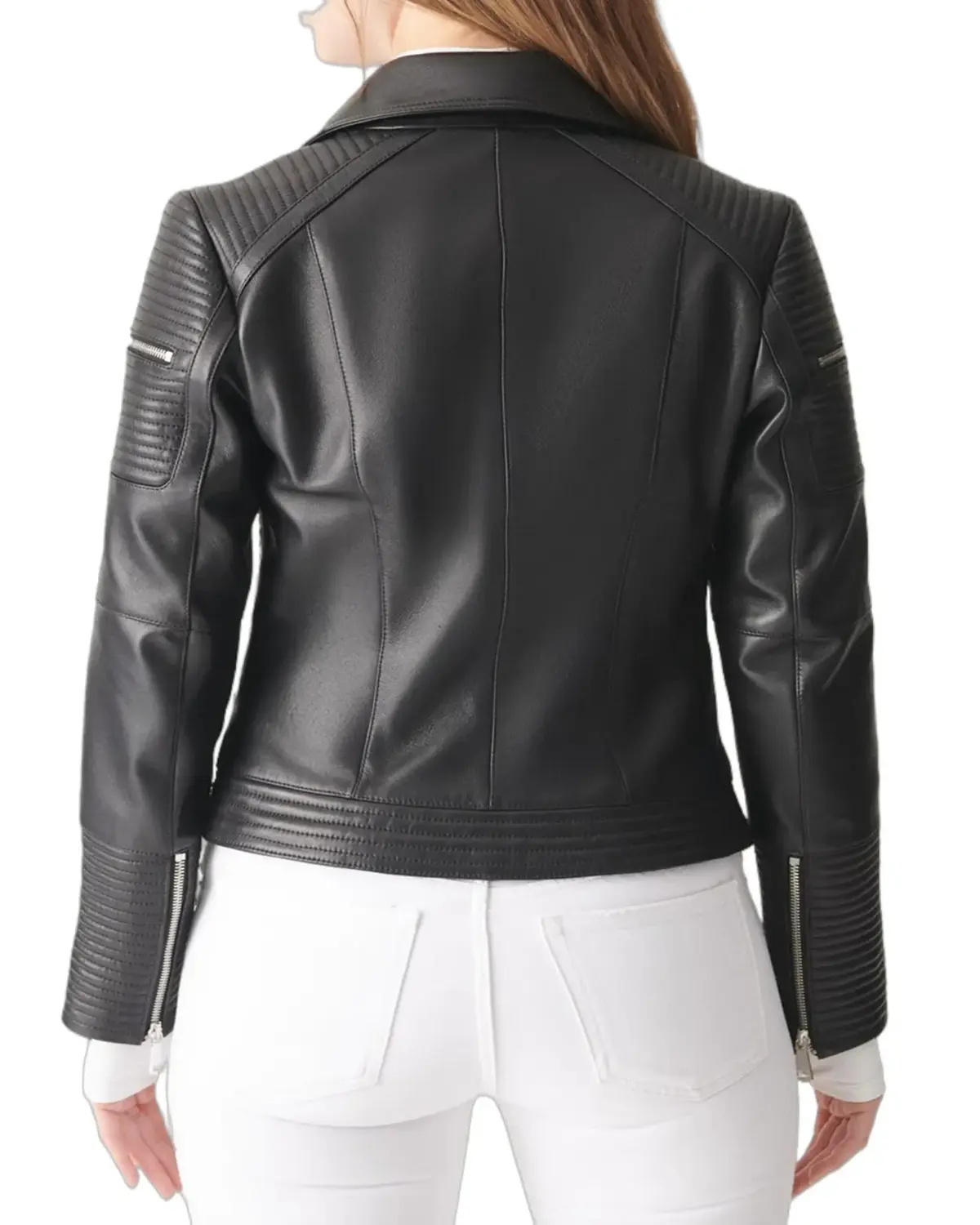 Womens Quilted Black Biker Leather Jacket | Elite Jacket