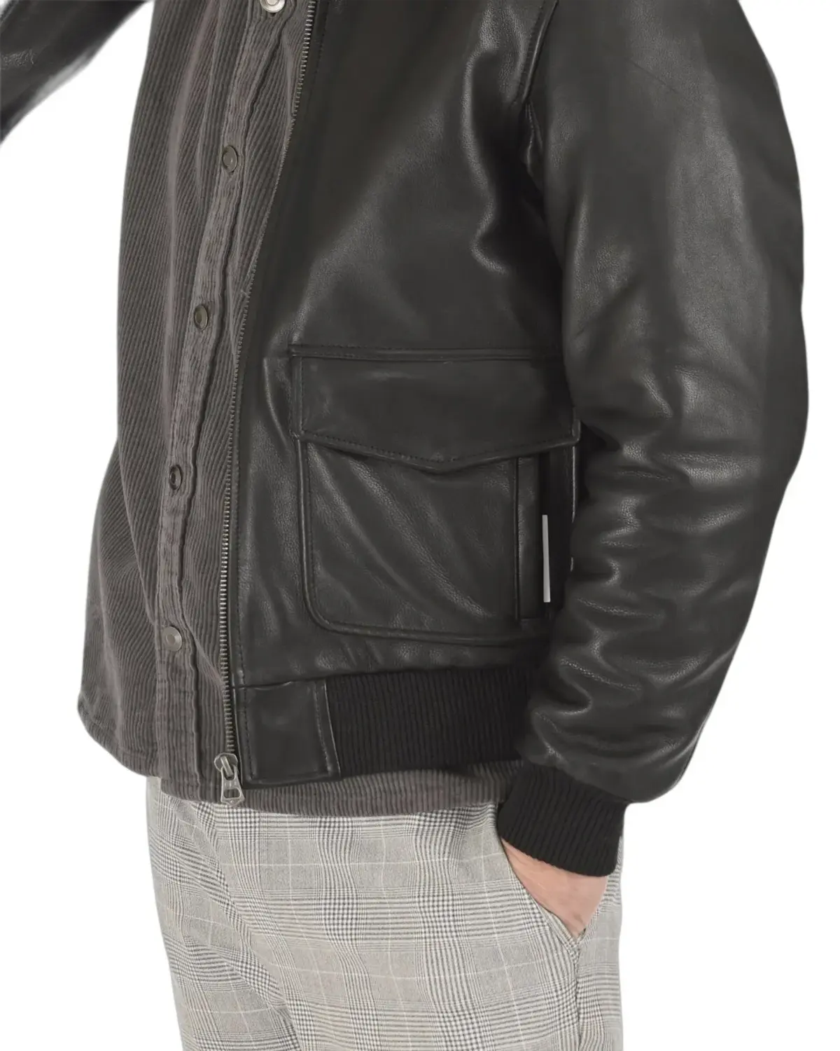 Mens Soft Black Bomber Leather Jacket | Elite Collection