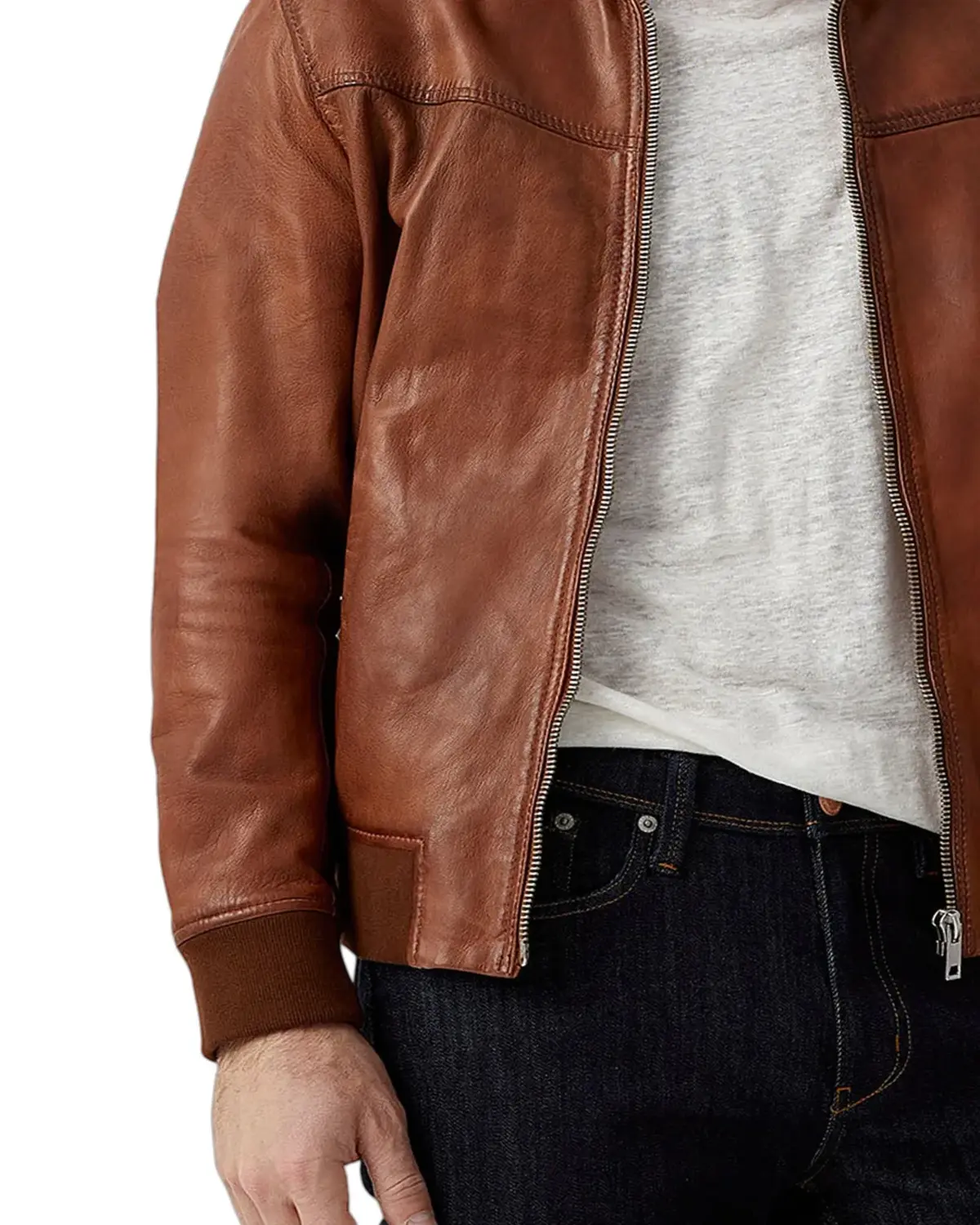 Mens Vintage Style Bomber Leather Jacket | Elite Collection