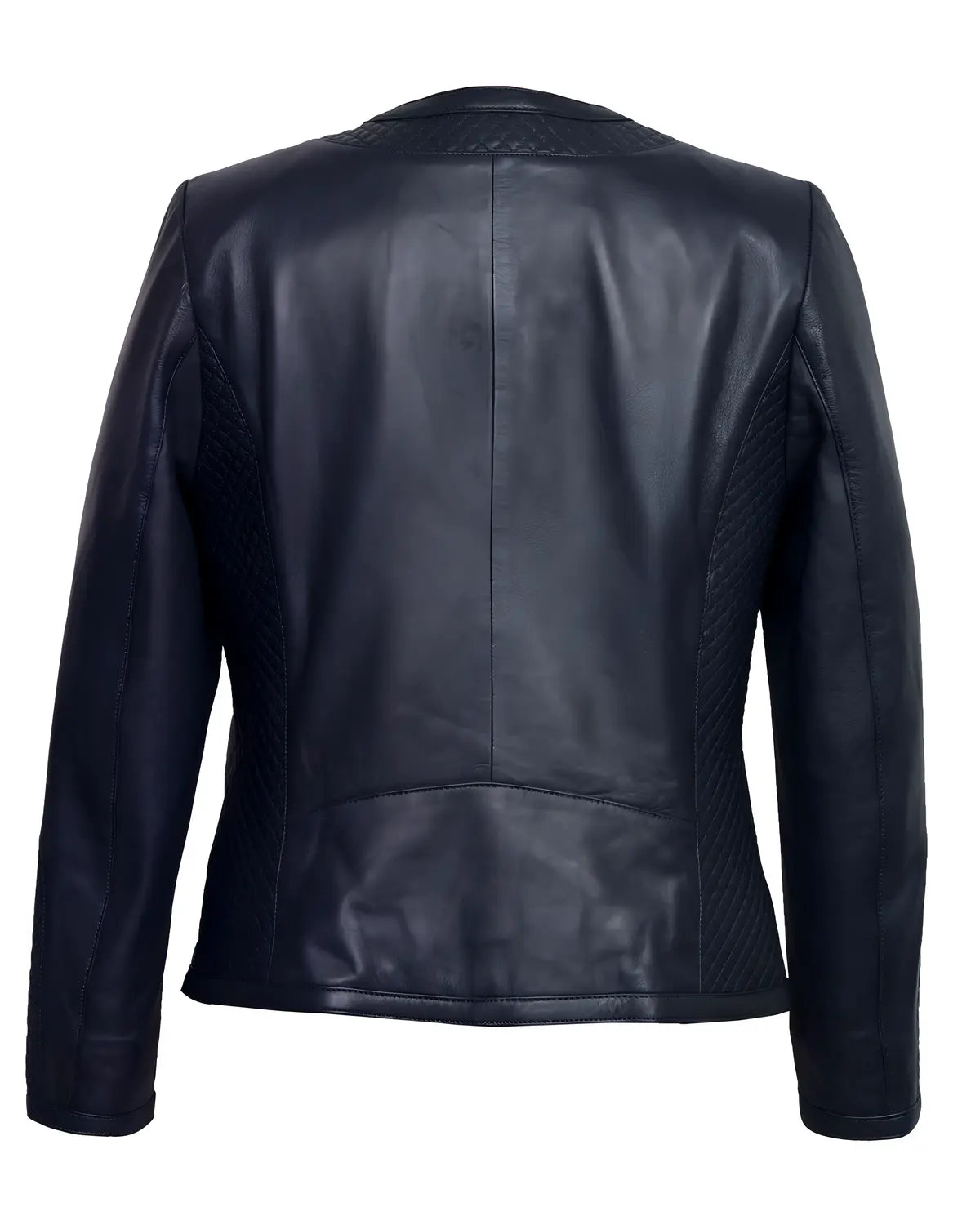 Womens Navy Quilted Leather Jacket | Elite Jacket