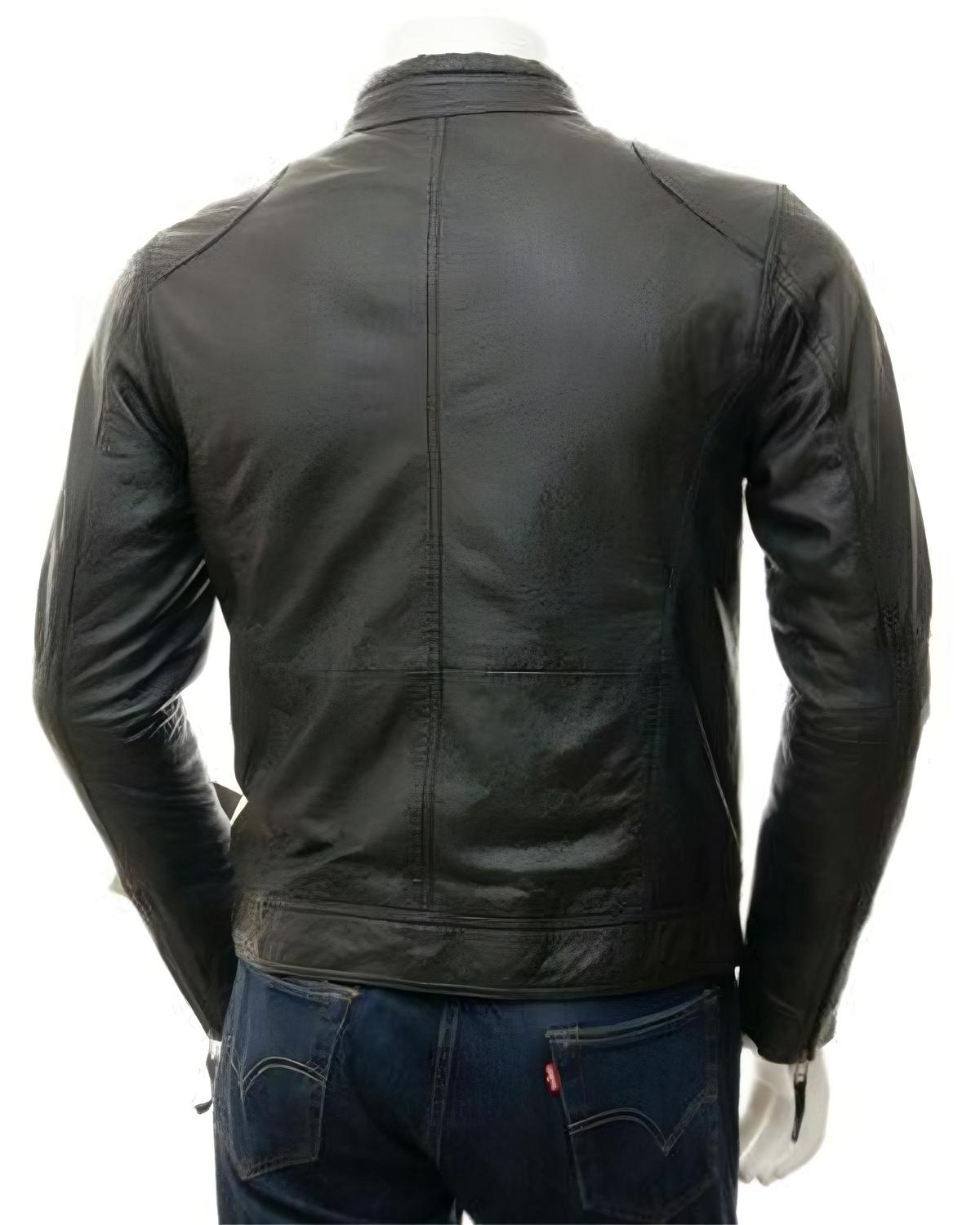 Mens Black Leather Winters Jacket | Elite Jacket