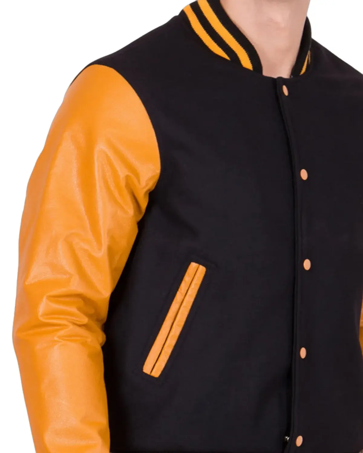 Mens Black and Yellow Varsity Jacket | Elite Jacket