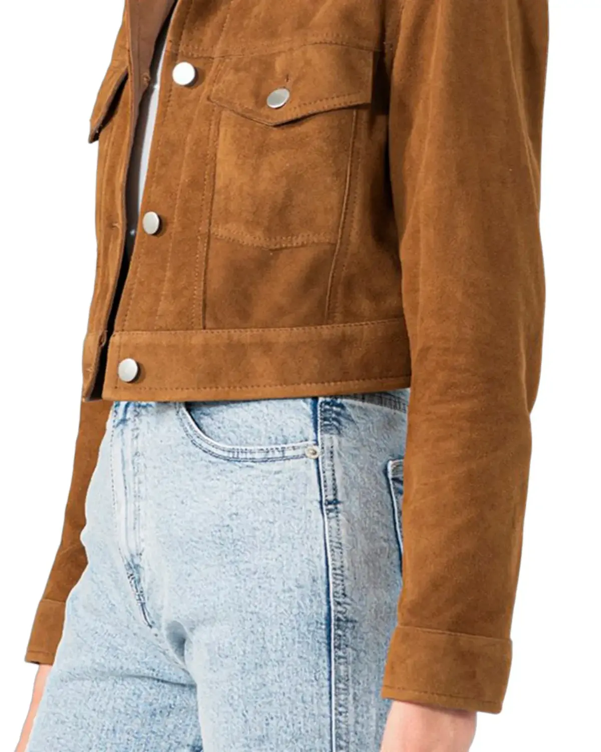 Womens Brown Shorts Suede Leather Jacket | Elite Jacket