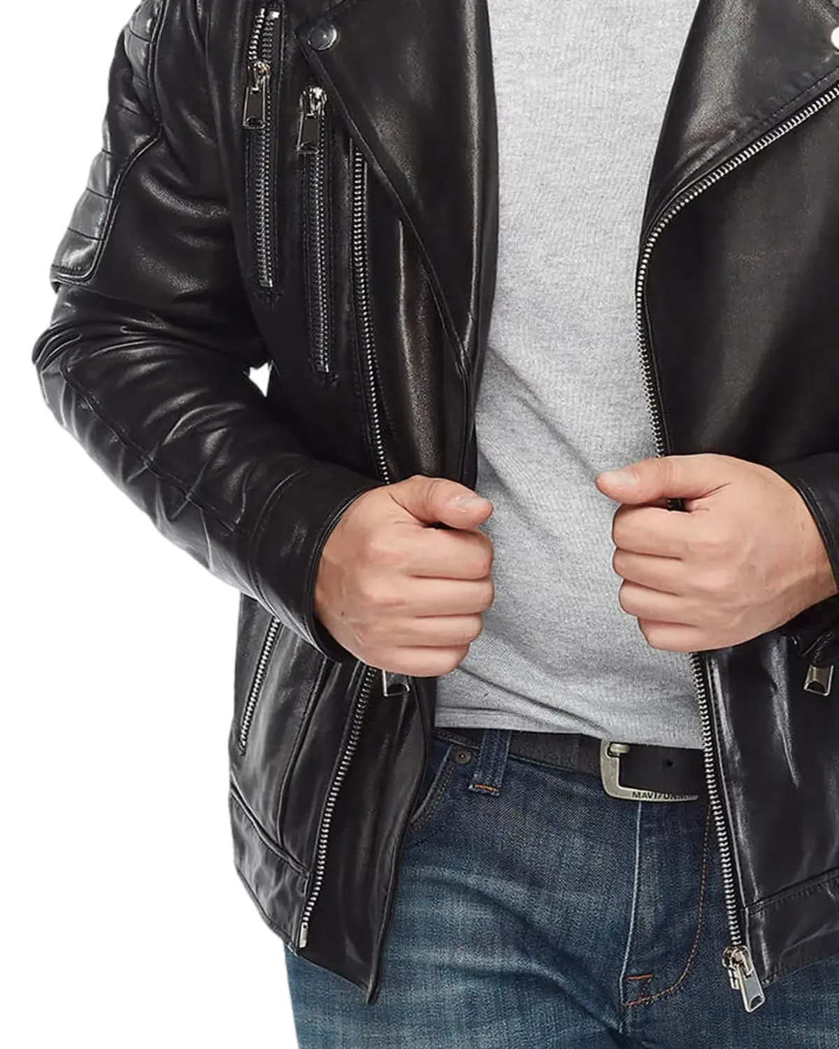 Mens Classic Black Biker Leather Jacket | Elite Jacket