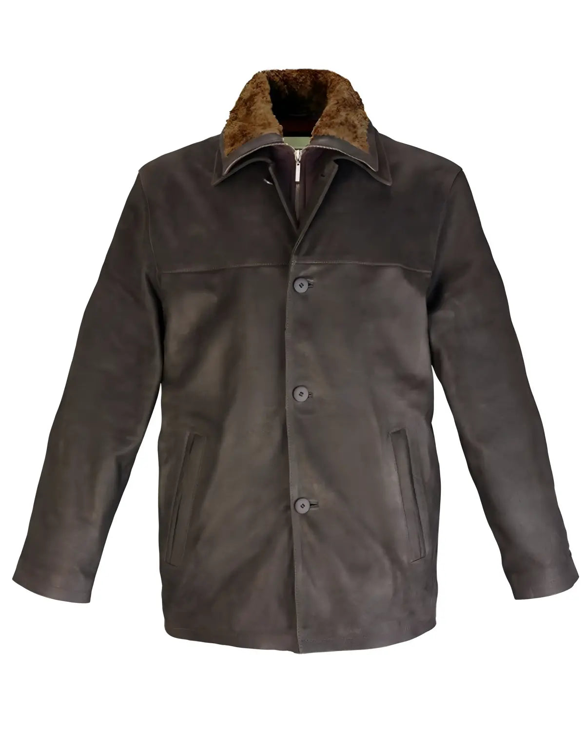 Mens Brown Leather Jacket With Fur | Elite Jacket