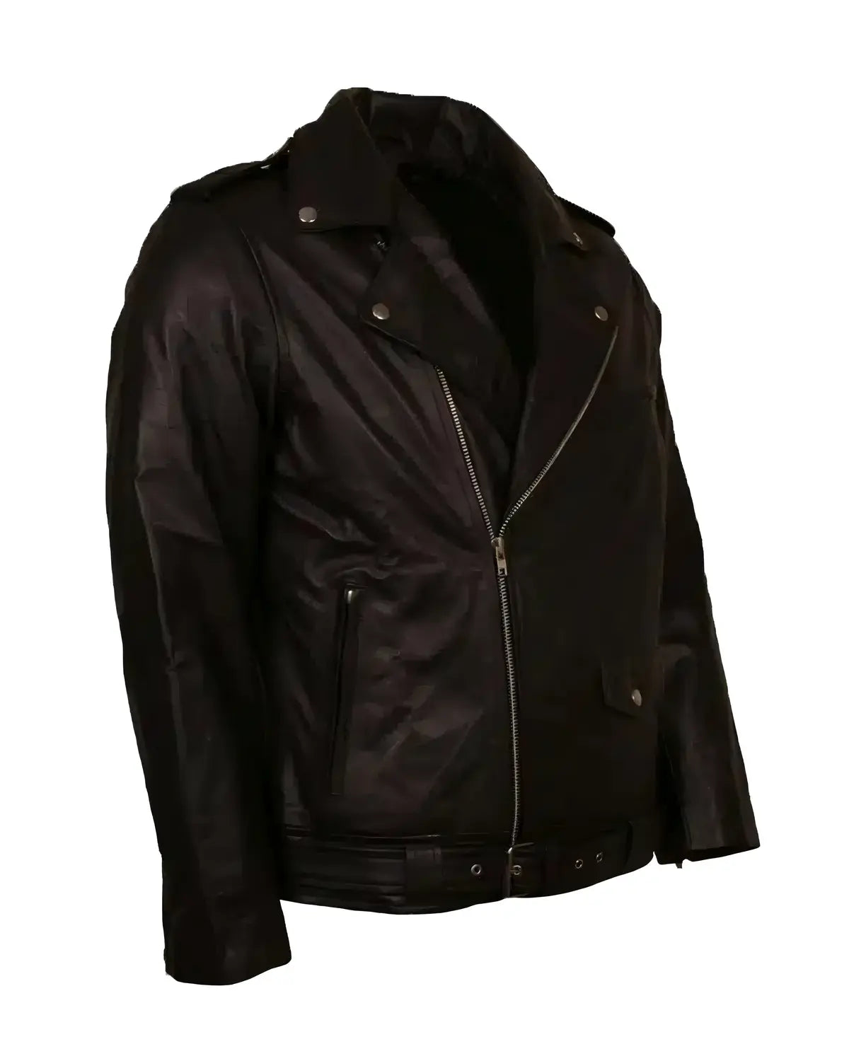 Mens Black Brando Biker Leather Jacket | Elite Jacket