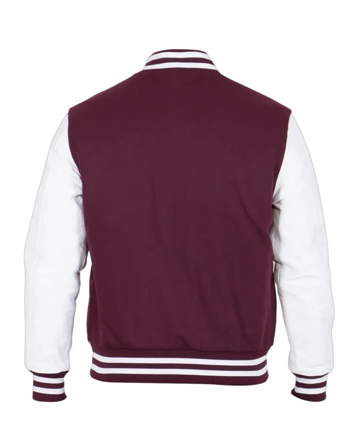 Mens Maroon and White Varsity Jacket | Elite Jacket