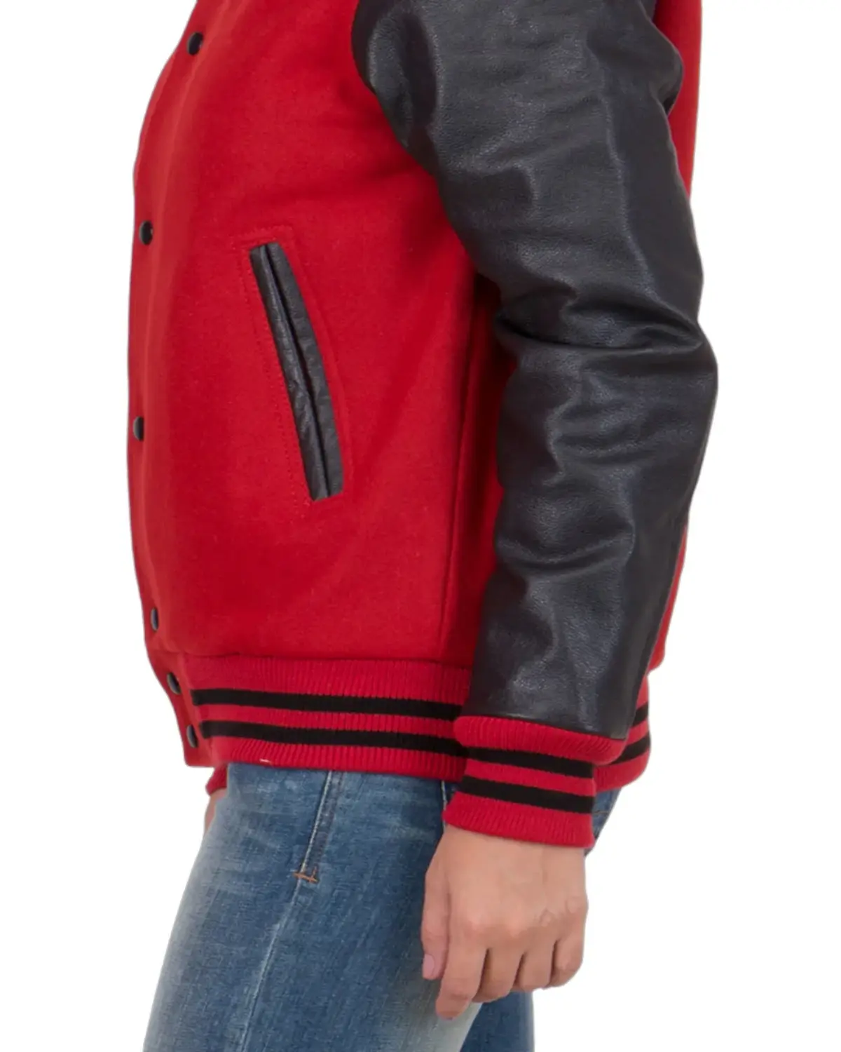 Womens Exclusive Red and Black Varsity Jacket | Elite Jacket