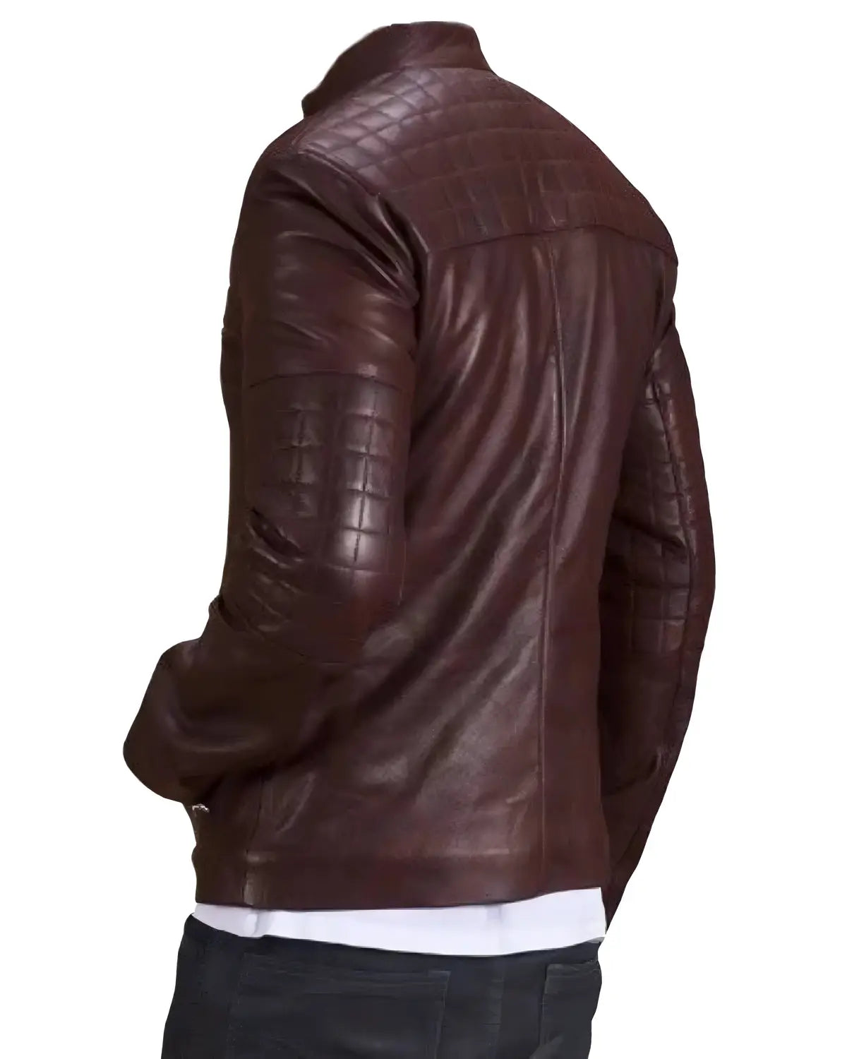 Quilted Maroon Biker Leather Jacket | Elite Jacket