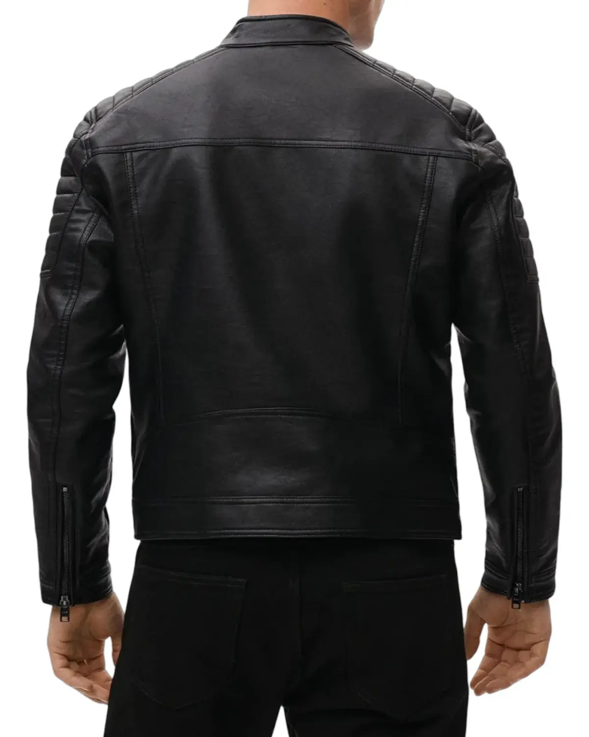 Mens Jade Black Biker Leather Jacket | Elite Jacket