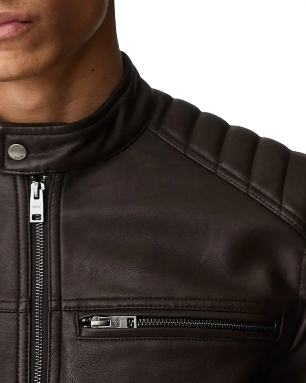 Mens Coco Brown Biker Leather Jacket | Elite Exclusive