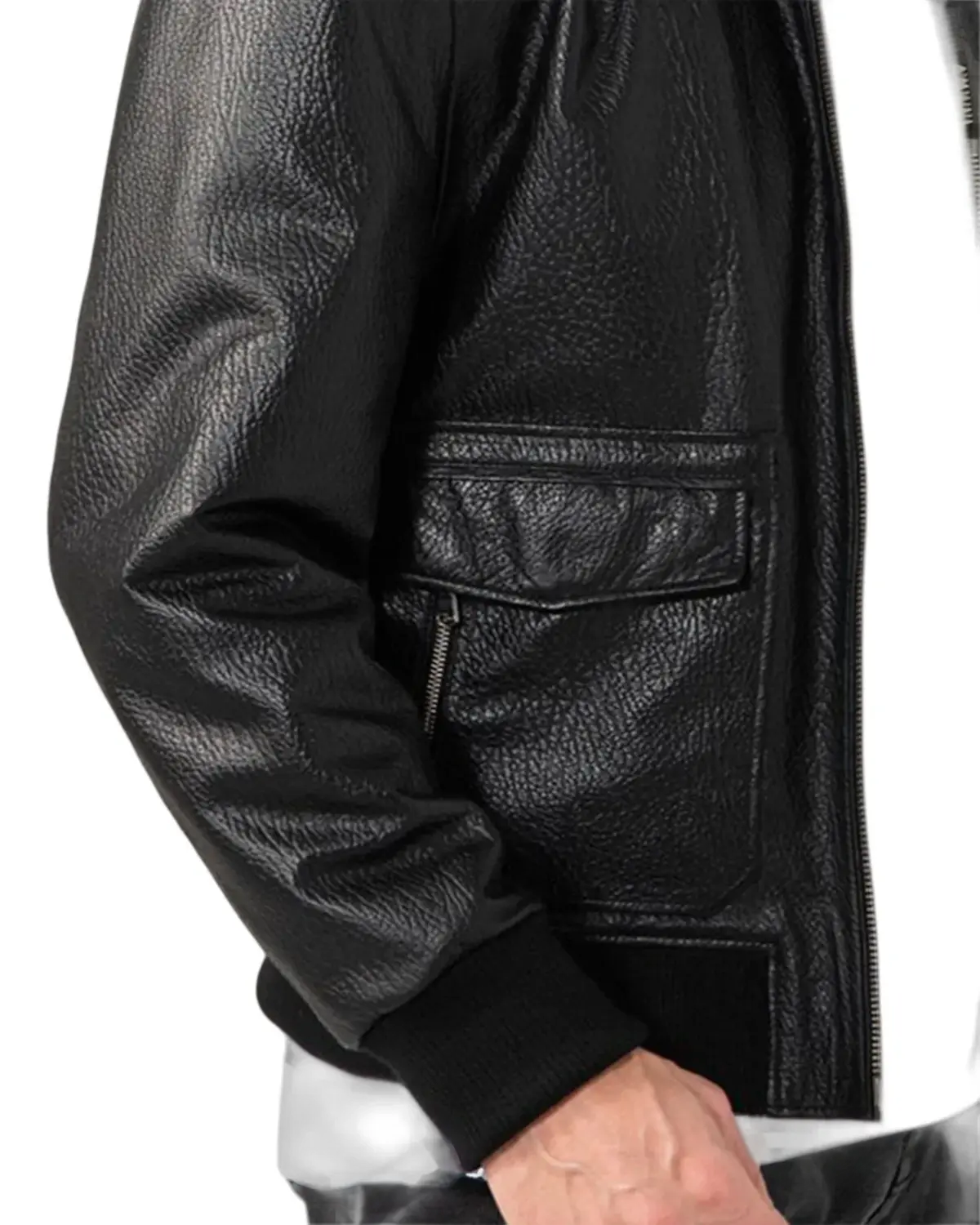 Mens Patterned Black Leather Jacket | Elite Jacket