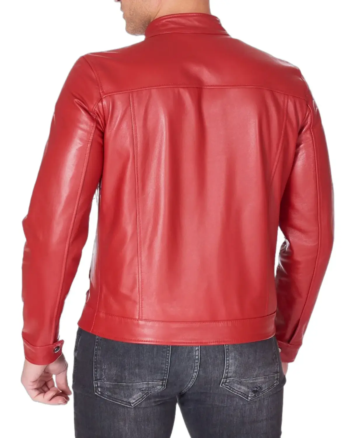 Mens Premium Red Biker Leather Jacket | Elite Jacket