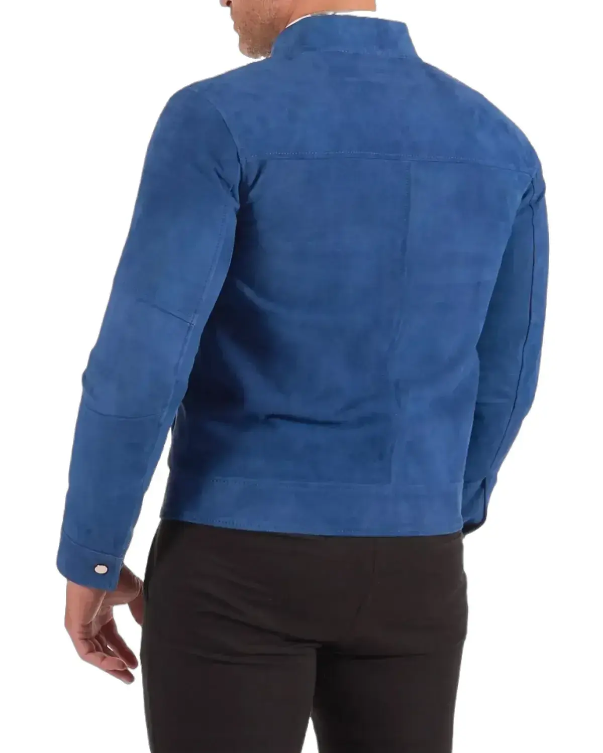 Mens Classic Blue Suede Leather Jacket | Clearance Sale