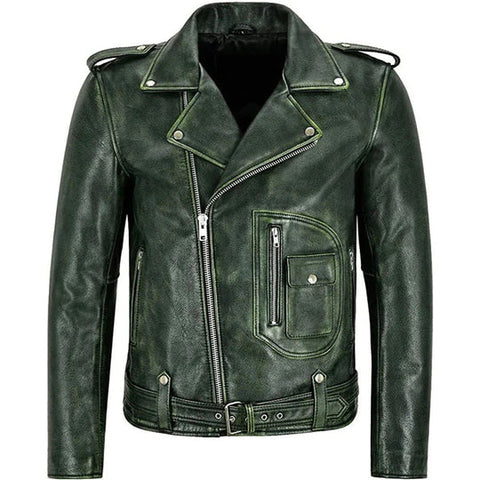 Mens Green Leather Jacket