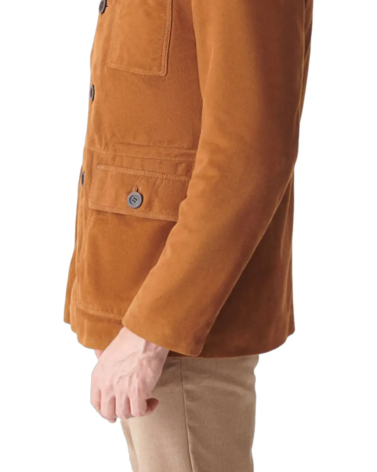 Mens TAN Long Length Suede Leather Jacket | Elite Jacket