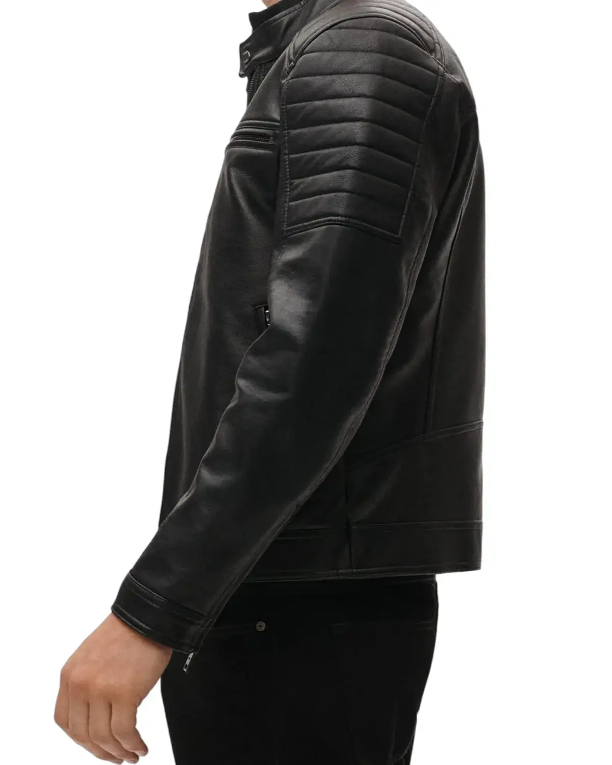 Mens Jade Black Biker Leather Jacket | Elite Jacket