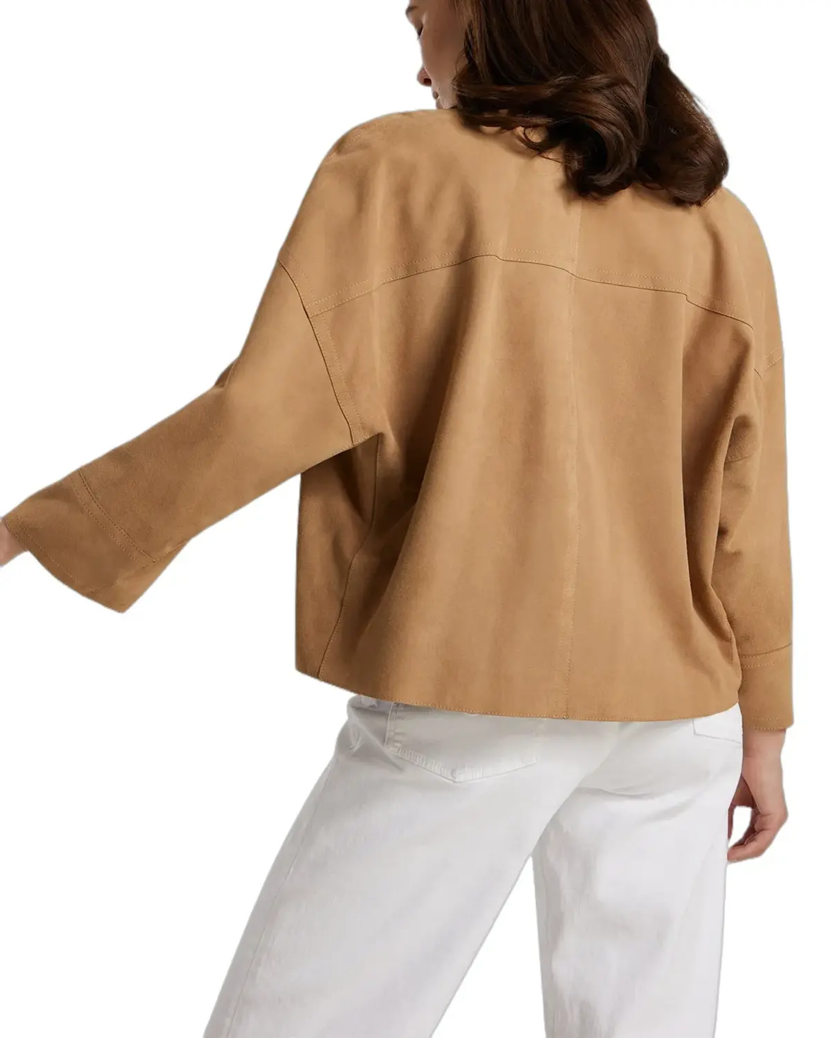 Womens Casual TAN Suede Leather Jacket | Elite Jacket