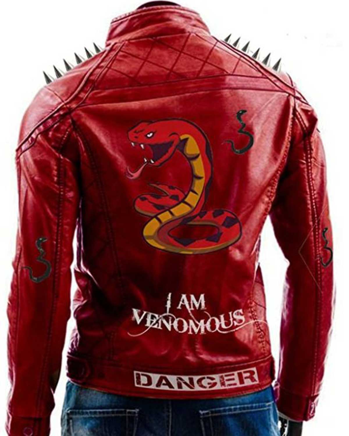 Elite I Am Venomous Last Bite Snake Danger Studded Halloween Jacket