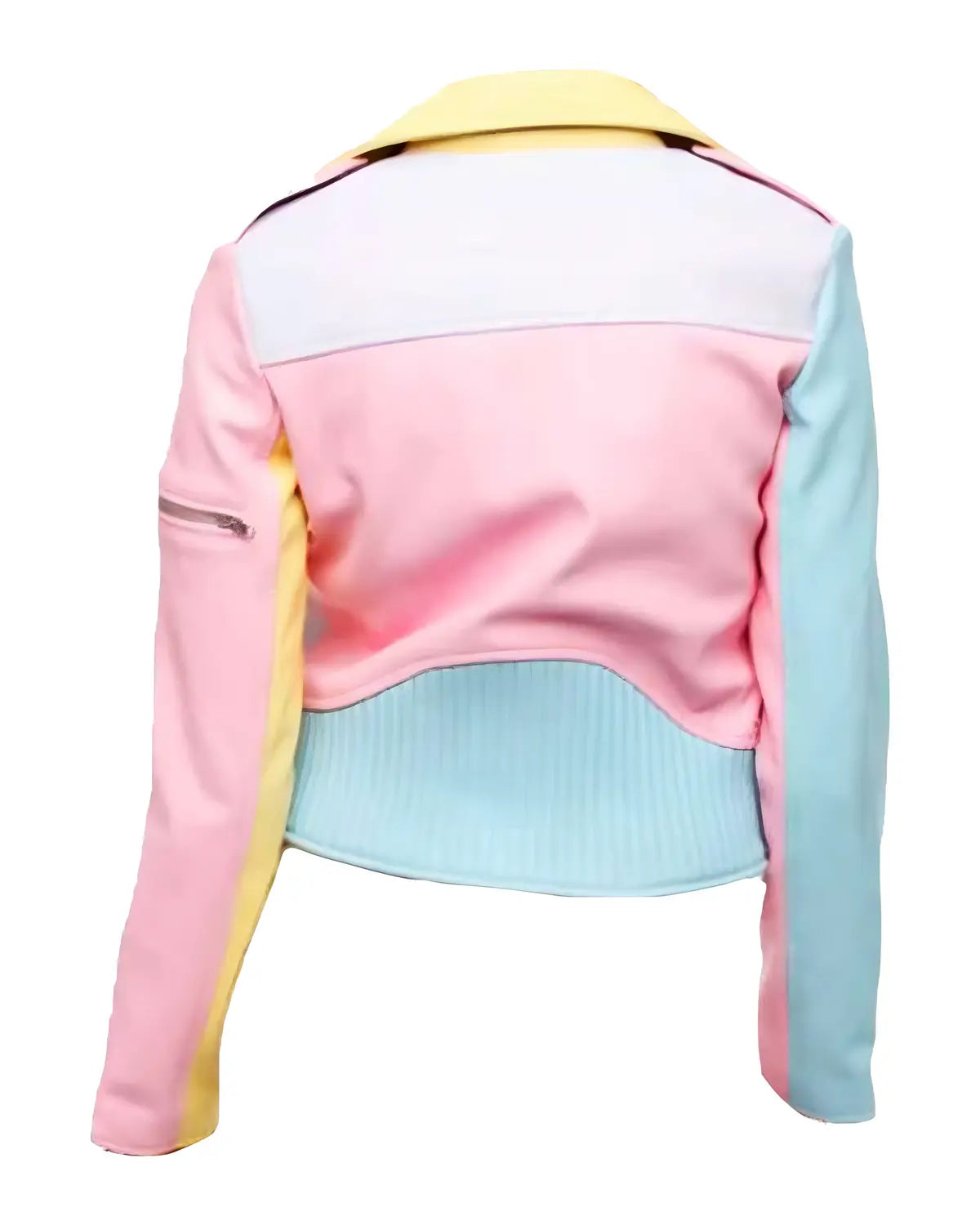 Womens Rainbow Pastel Faux Leather Biker Jacket | Elite Jacket