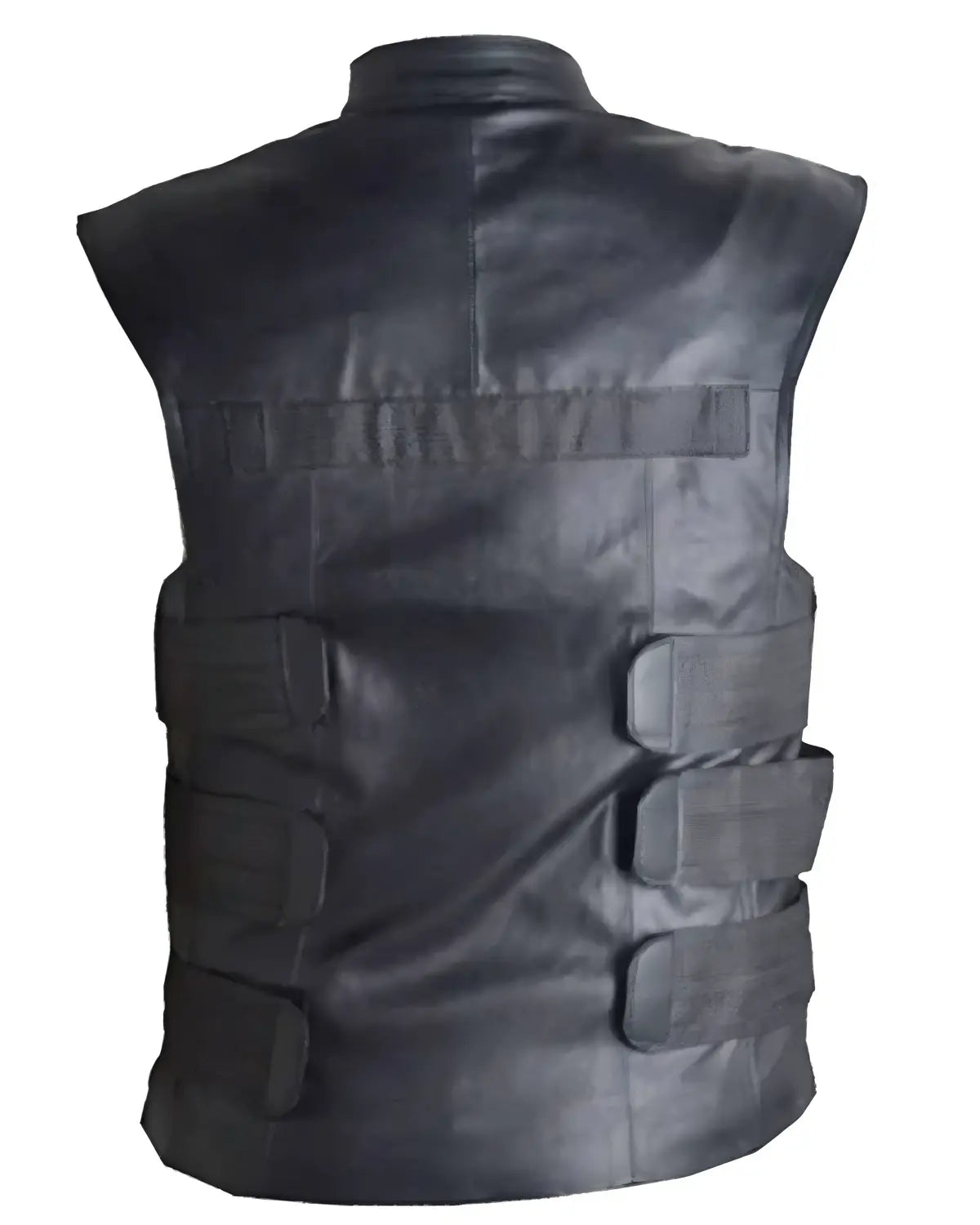 Mens Halloween Frank Castle Black Leather Vest | Elite Jacket