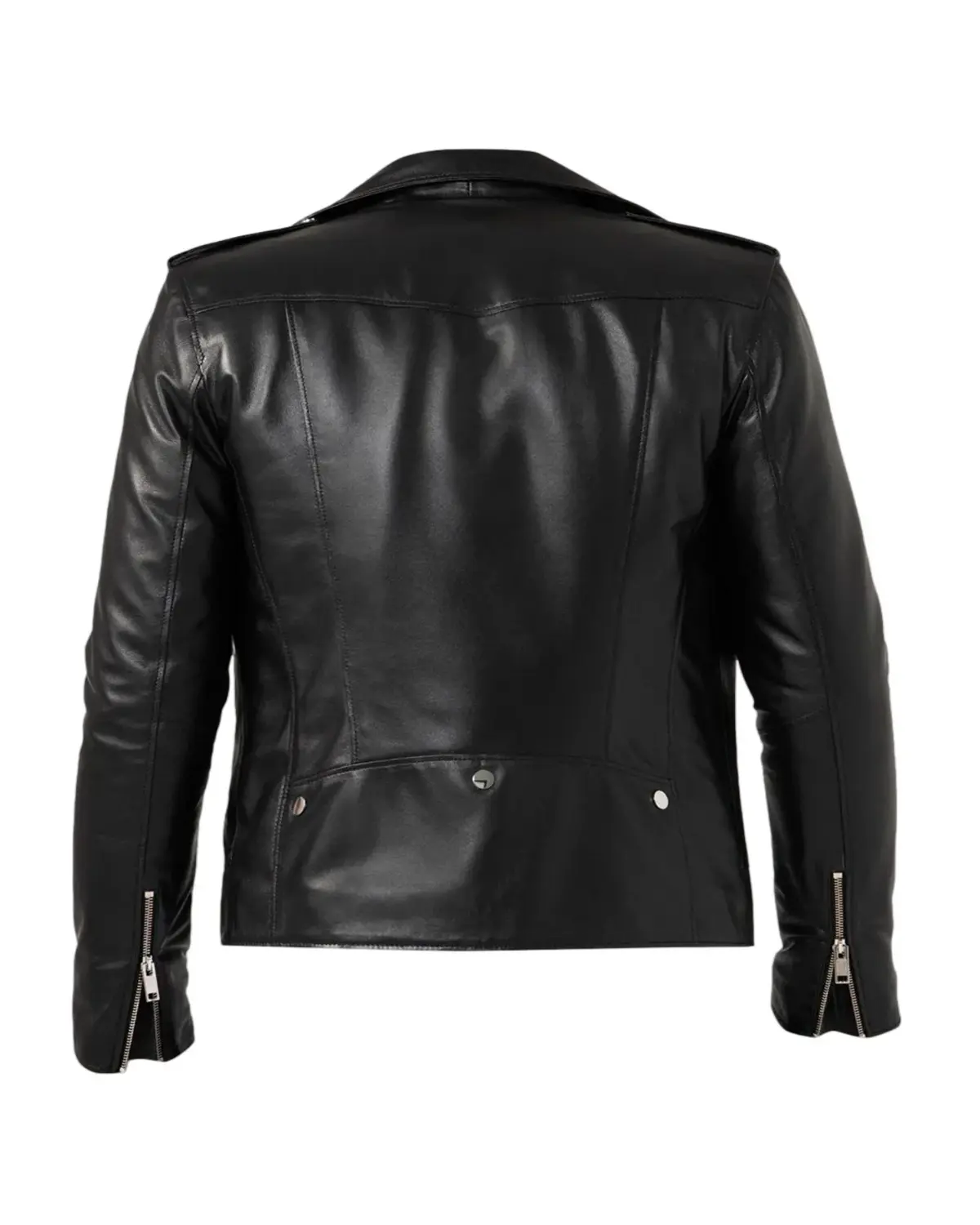 Mens Shiny Black Biker Leather Jacket | Elite Jacket