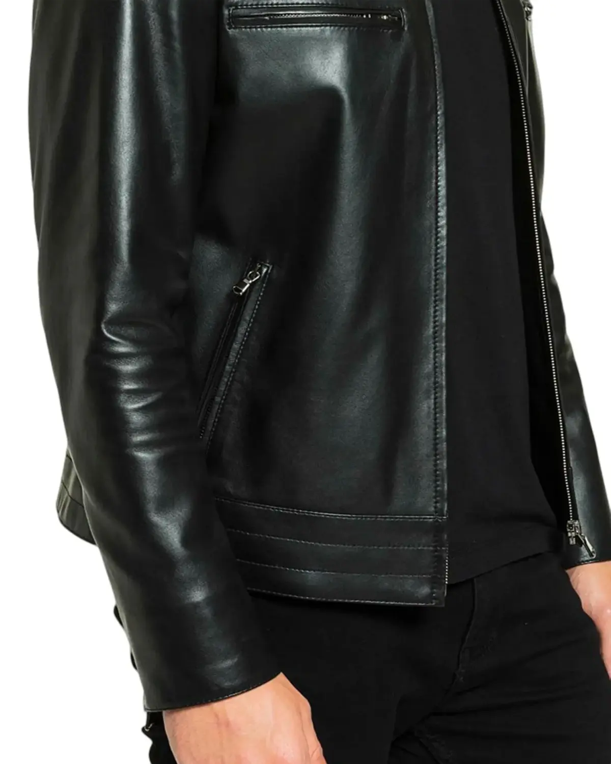 Mens Classic Black Lambskin Leather Jacket | Elite Jacket