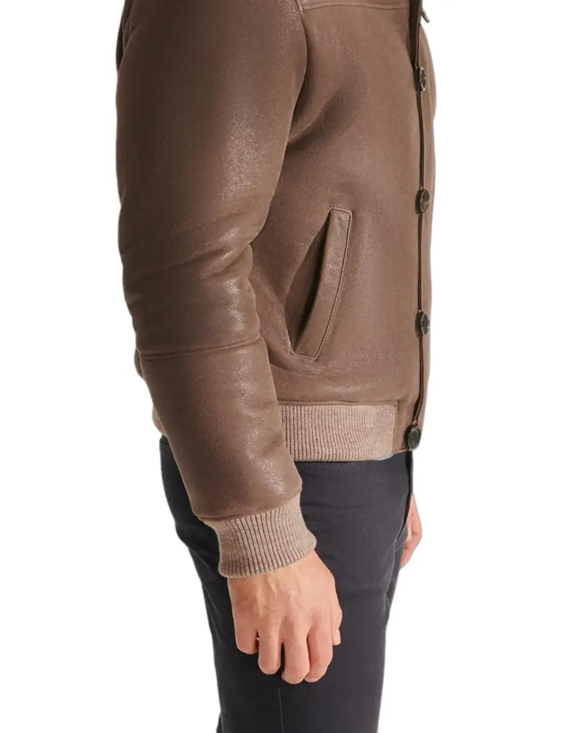 Mens Dark Brown Shearling Leather Jacket | Elite Jacket