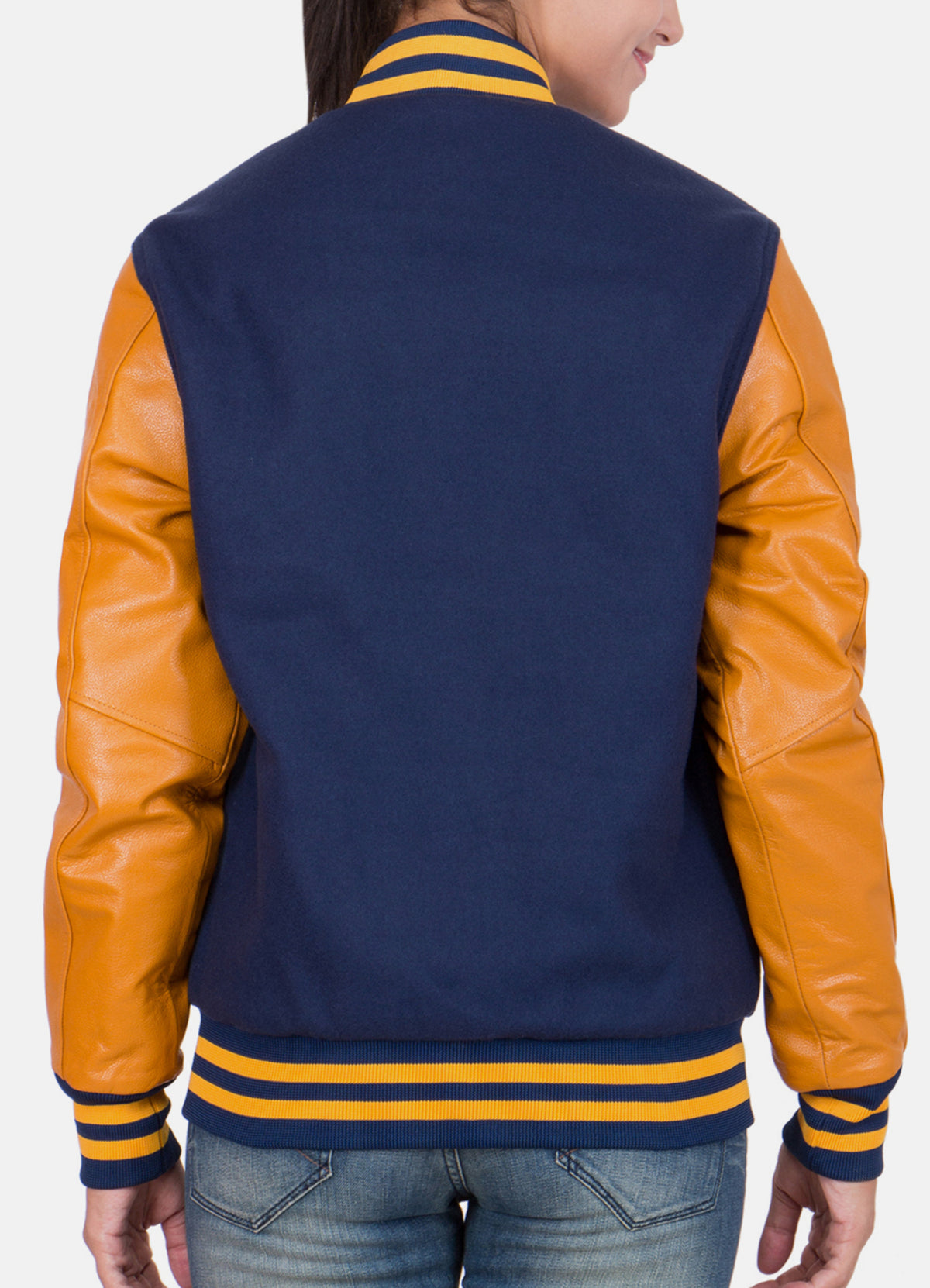 Womens Blue and Yellow Varsity Jacket | Elite Jacket