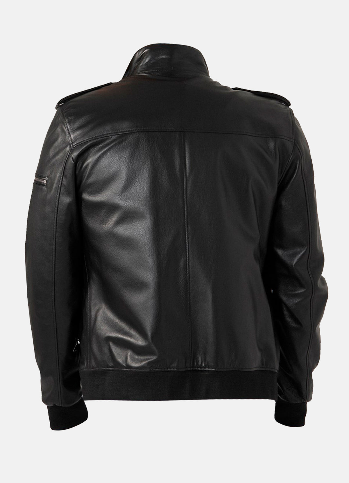 Mens Sports Black Lambskin Leather Jacket