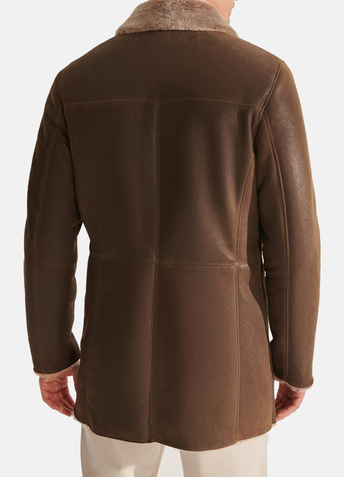 Mens Modern Brown Shearling Leather Coat For Mens | Elite Jacket