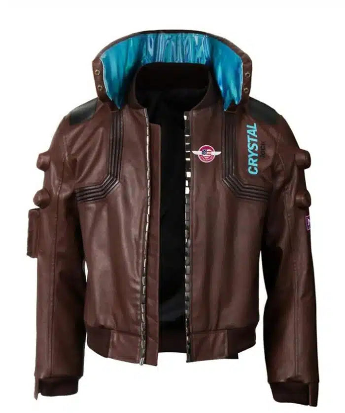 Mens Cyberpunk 2077 Samurai Brown Leather Jacket | Elite Jacket