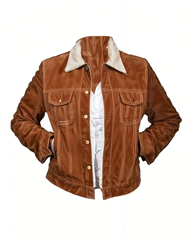 Elite Fakes Emilija Baranac Shearling Brown Suede Jacket Front