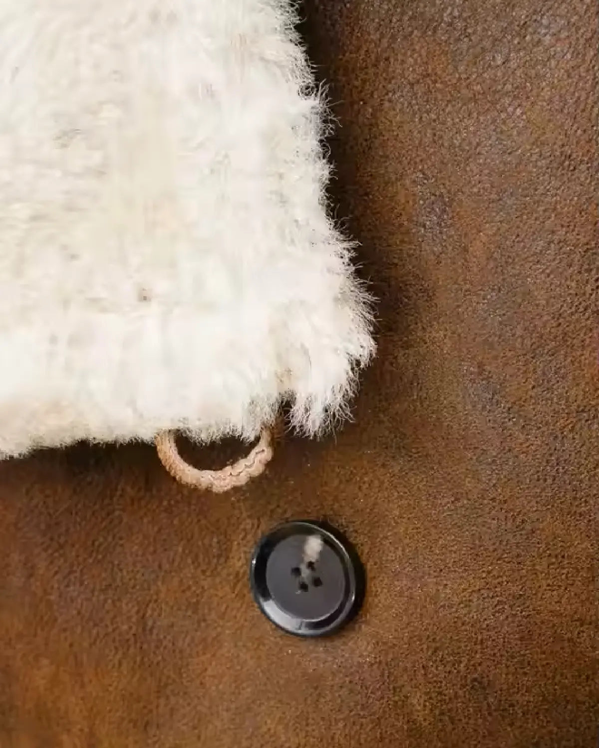 Elite Fur Brown Leather Jacket For Mens Collar