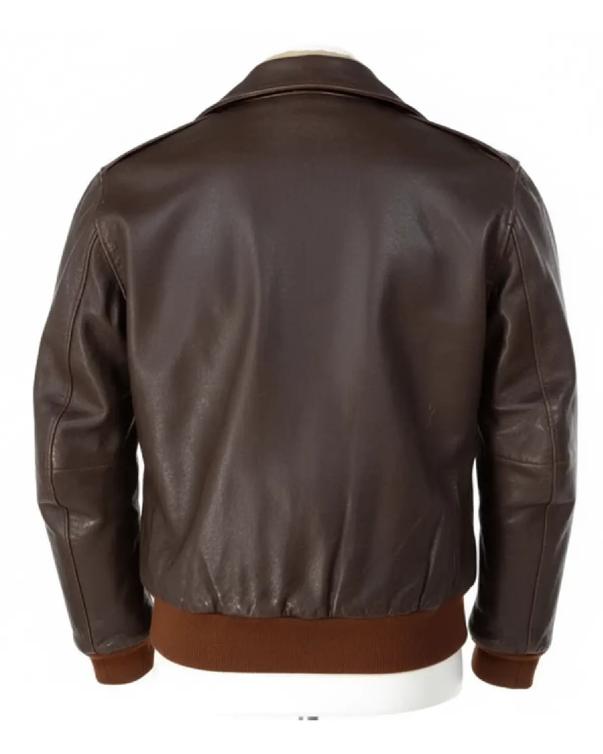 Brown leather jacket on a white background