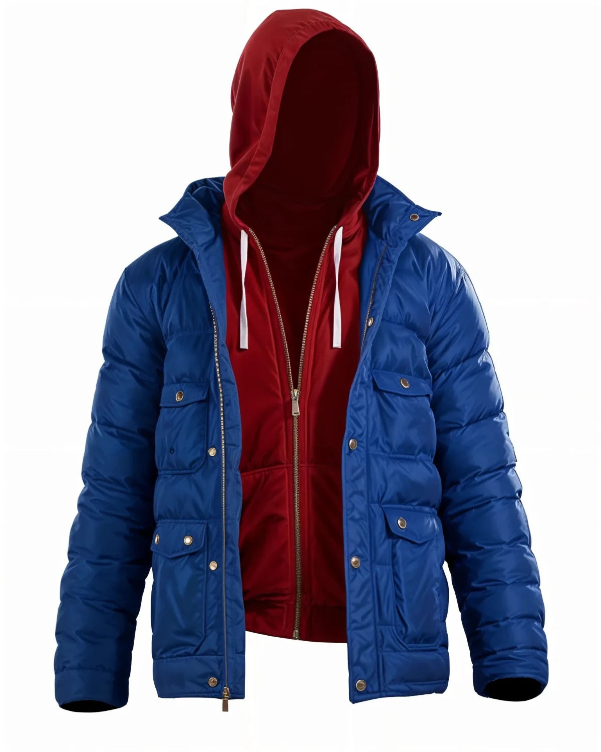 Elite Miles Morales Spider-Man PS4 Blue Puffer Hooded Jacket Front