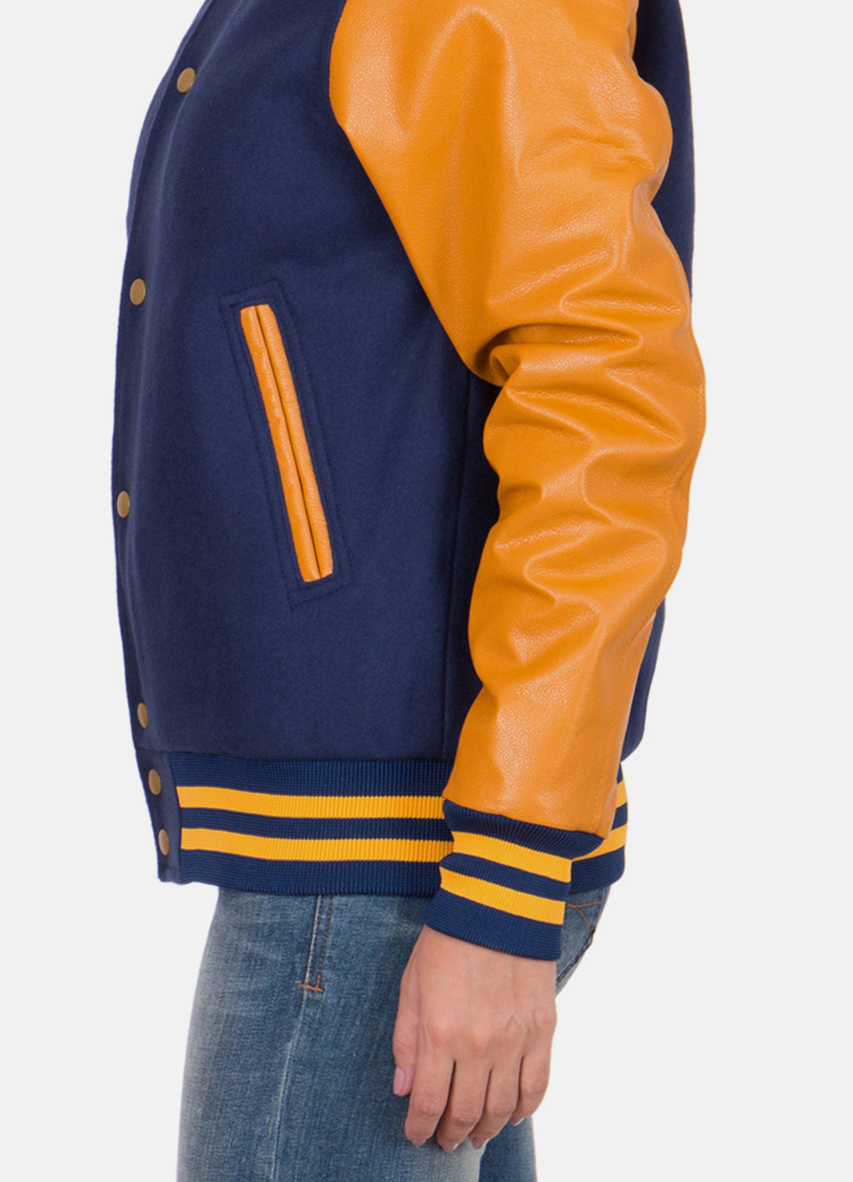 Womens Blue and Yellow Varsity Jacket | Elite Jacket