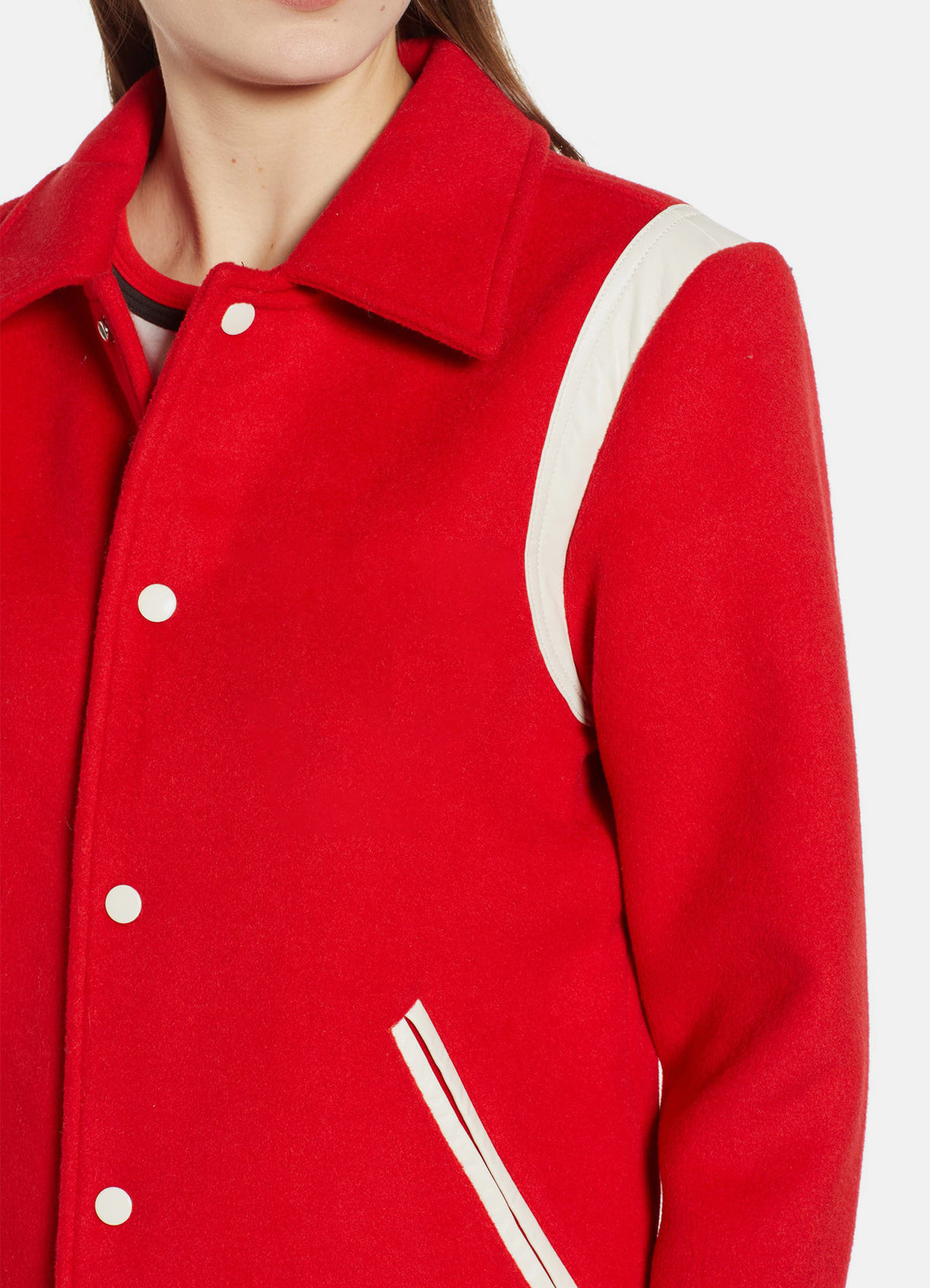 Red Jacket Female Womens Bright Red Varsity Jacket | Elite Jacket