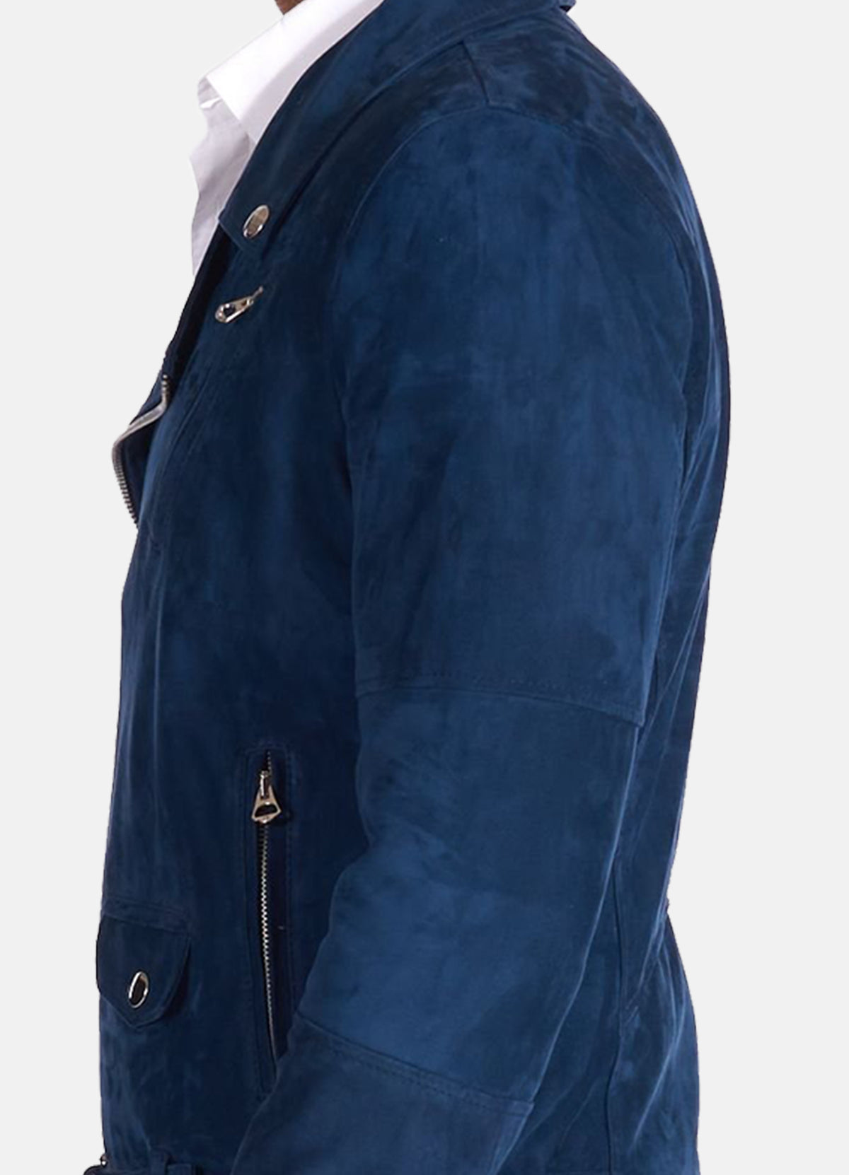 Mens Iconic Blue Suede Leather Jacket