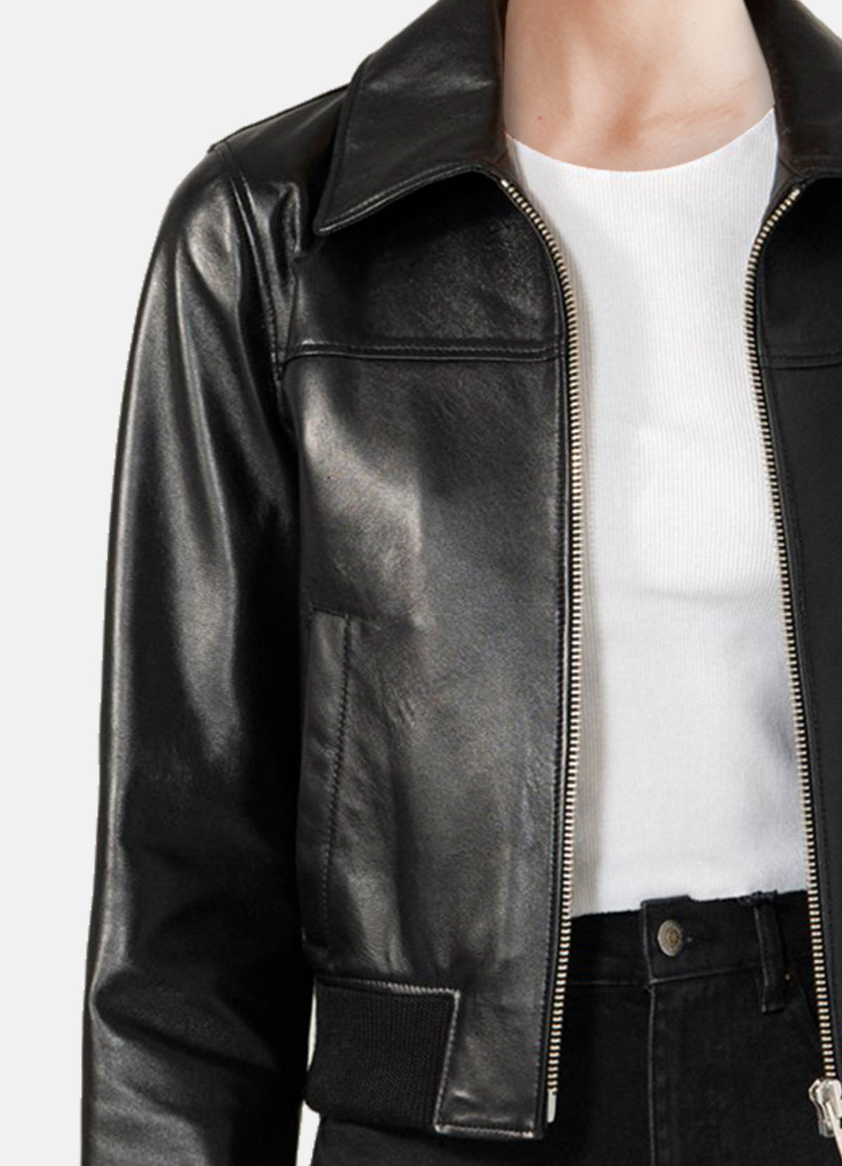 Womens Shiny Black Biker Leather Jacket | Elite Jacket