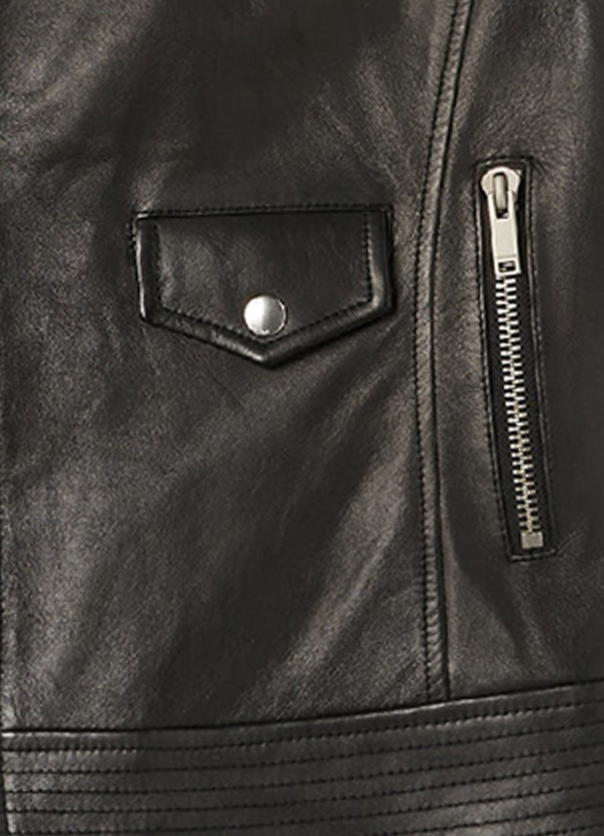 Womens Regular Fit Black Biker Leather Vest