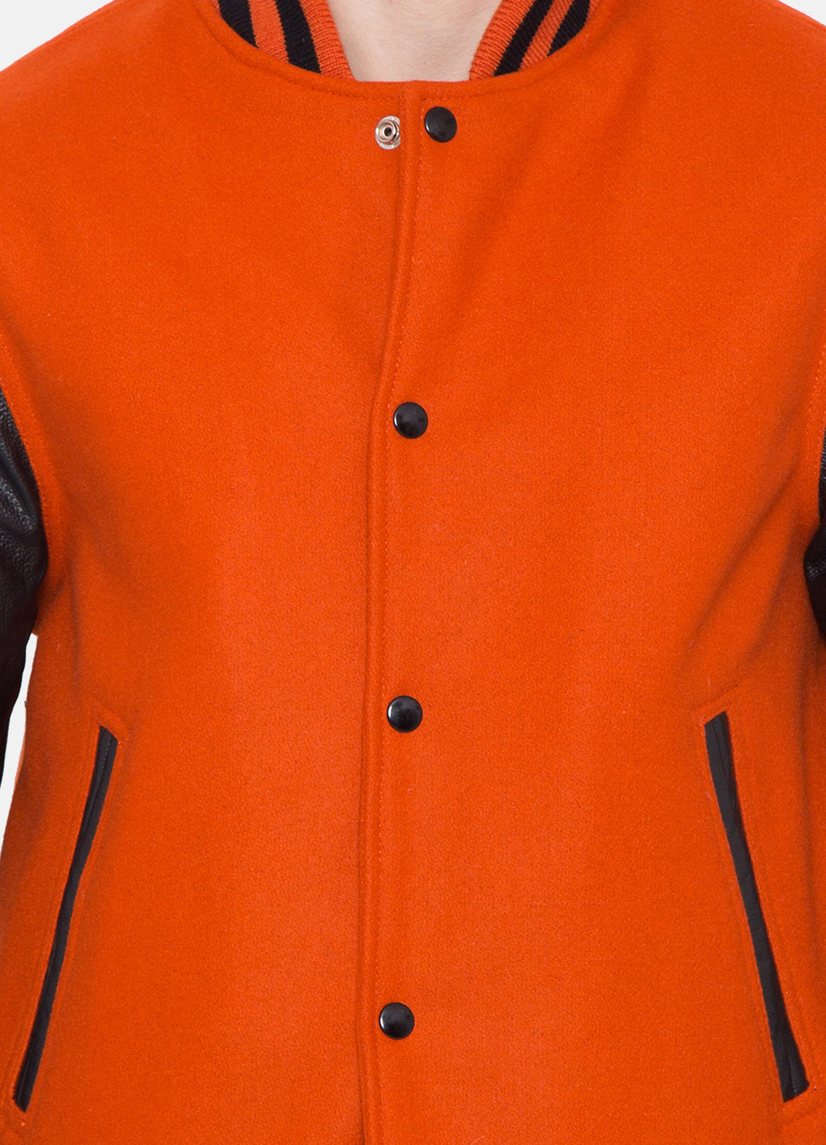 Mens Orange and Black Varsity Jacket | Elite Premium Outfits