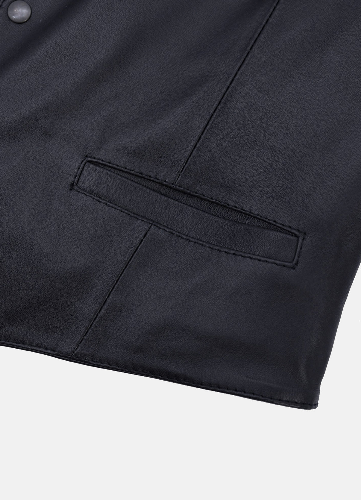 Mens Black Real Leather Vest | Elite Jacket