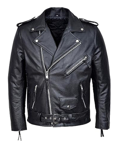 WWE Bret Hart Foundation Leather Biker Jacket