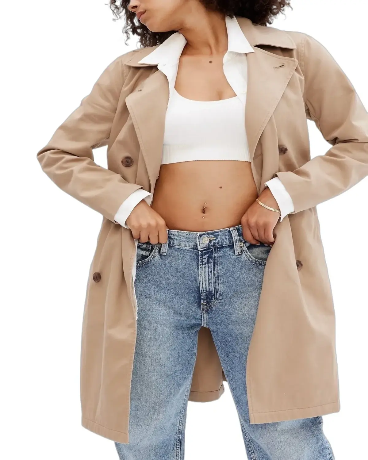 Women Modern Double Breasted Trench Coat | Elite